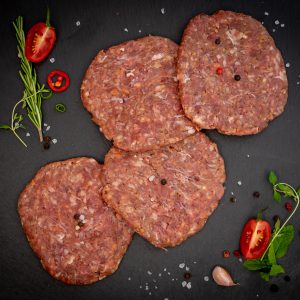 Verse Hamburgers per 4 stuks.