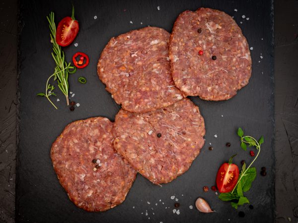 Verse Hamburgers per 4 stuks.